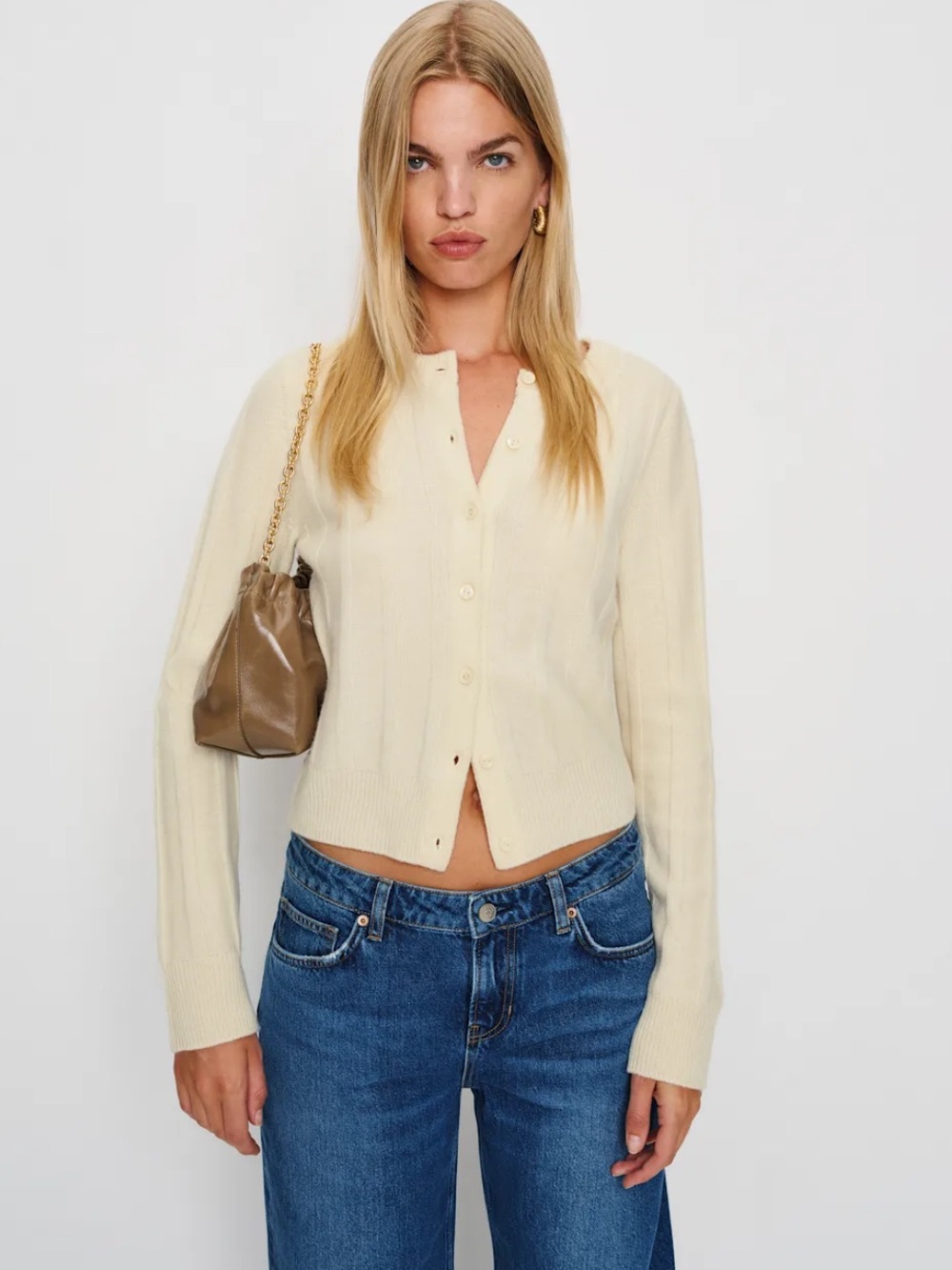 NWOT - Reformation: Hannah Knit Cardigan in Lemon Icing - Size S